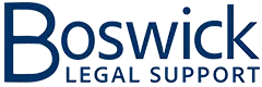 Logo for Boswick Legal Support – a professional and trusted referral service that connects clients with expert lawyers.